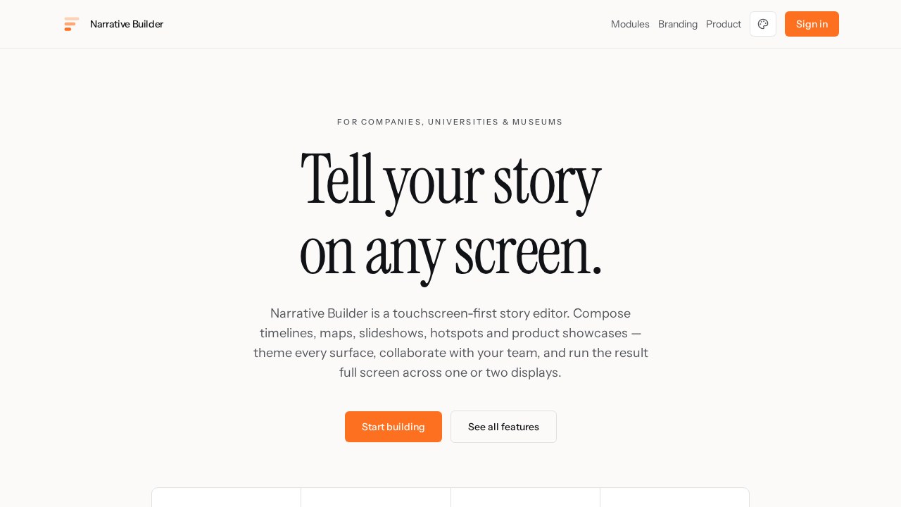 Screenshot of Narrative Builder
