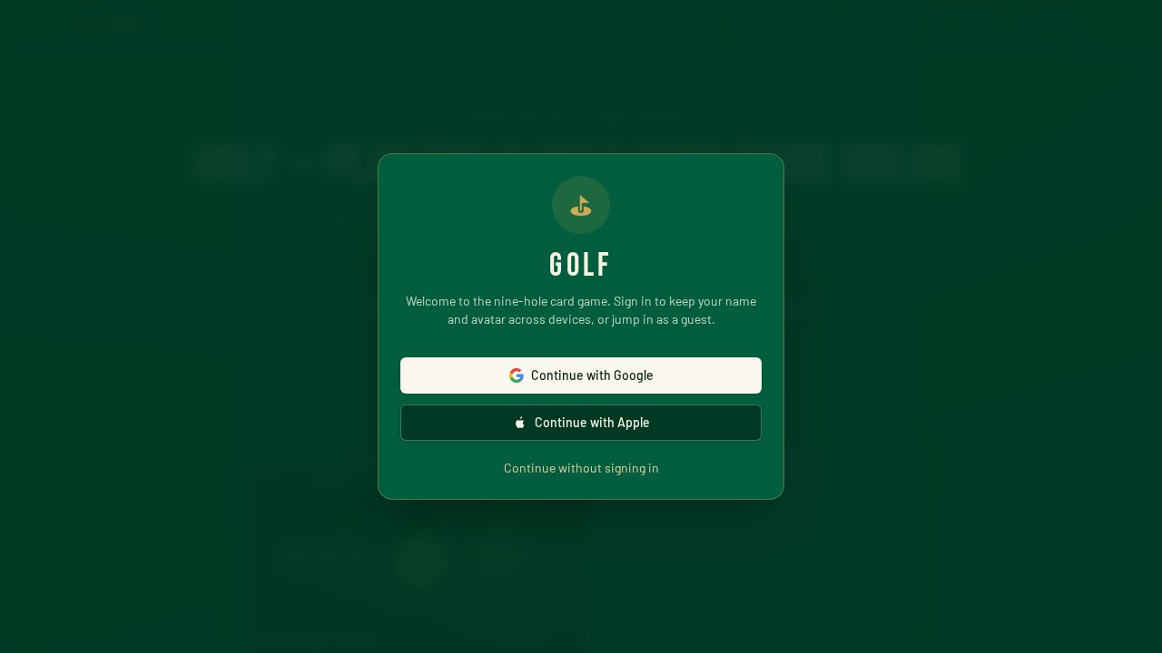 Screenshot of Eight Card Golf